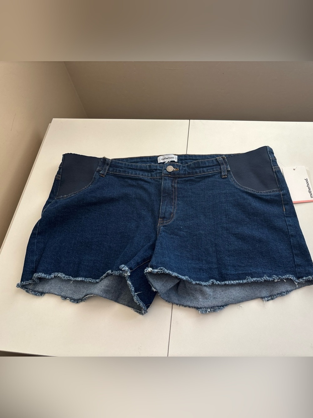 Motherhood Maternity Shorts Women's size-XL  Blue Blunt Hem NWT